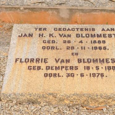 BLOMMESTEIN Jan H.K., van 1889-1965 &amp; Florrie DEMPERS 1888-1976