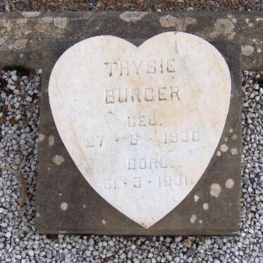 BURGER Thysie 1930-1931