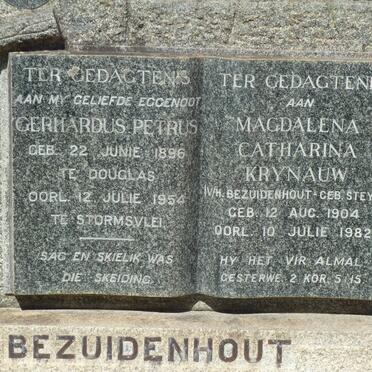 BEZUIDENHOUT Gerhardus Petrus 1896-1954 &amp; Magdalena Catharina KRYNAUW voorheen BEZUIDENHOUT nee STEYN 1904-1982