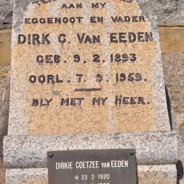 EEDEN Dirk C., van 1893-1959 :: VAN EEDEN Dirkie Coetzee 1920-1988