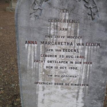 EEDEN Anna Margaretha, van nee VAN EEDEN 1840-1902