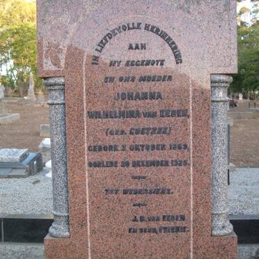 EEDEN Jacob Douw, van 1866-1951 &amp; Johanna Wilhelmina COETZEE 186?-1928