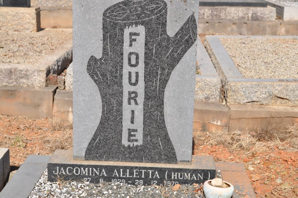 FOURIE Jacomina Alletta nee HUMAN 1929-1970