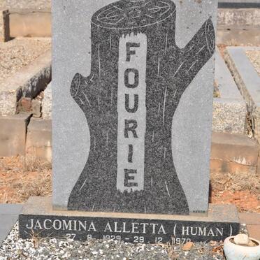 FOURIE Jacomina Alletta nee HUMAN 1929-1970