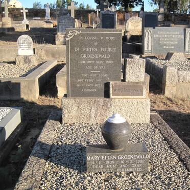GROENEWALD Pieter Fourie -1962 &amp; Mary Ellen 1909-1982 