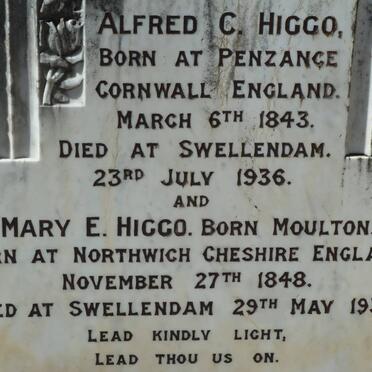 HIGGO Alfred C. 1843-1936 &amp; Mary E. MOULTON 1848-1936