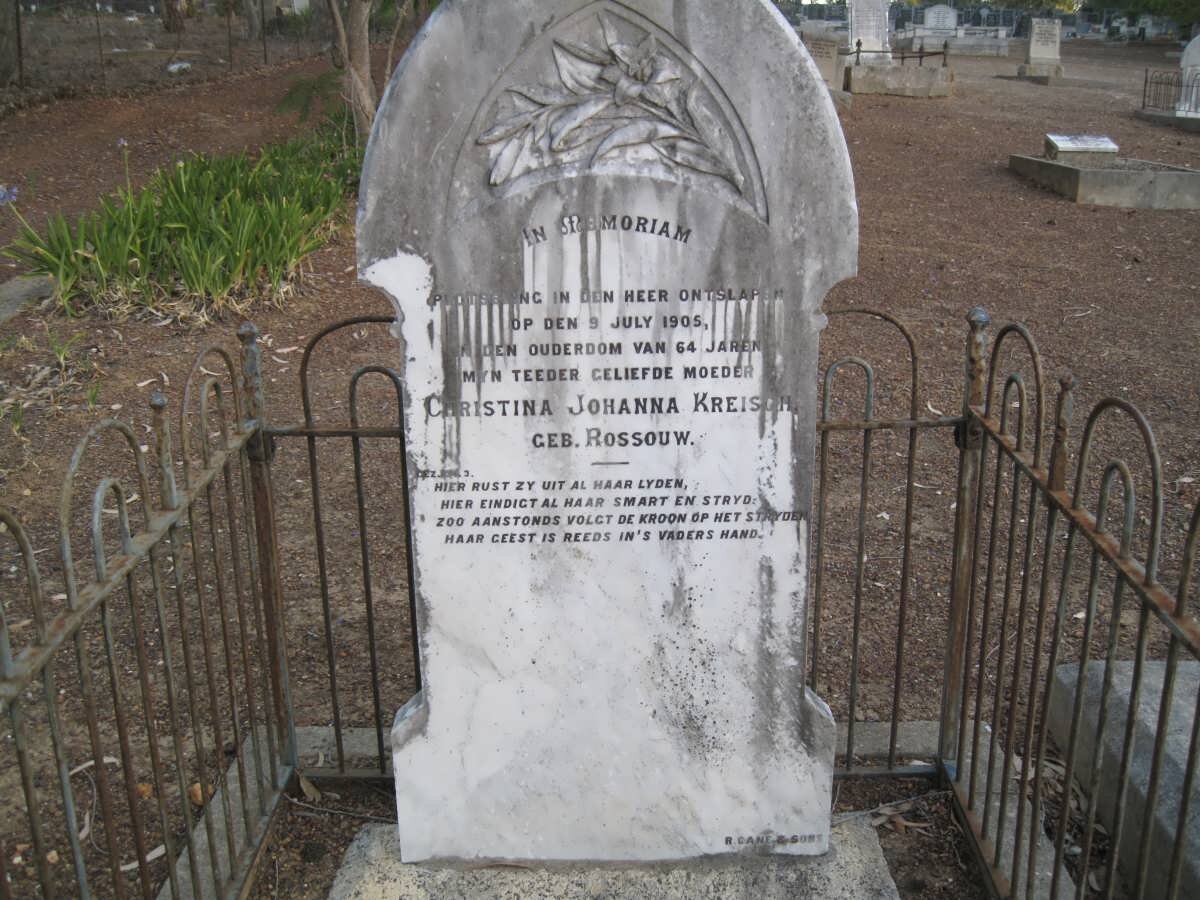 KREISER Christina Johanna nee ROSSOUW -1905