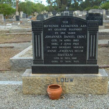 LOUW Johannes Daniel 1883-1965 &amp; Annie Johanna Helm EKSTEEN 1881-1971