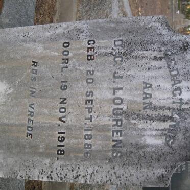 LOURENS D.C. J. 1886-1918