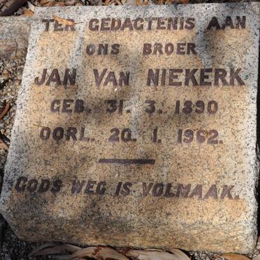 NIEKERK Jan, van 1890-1962