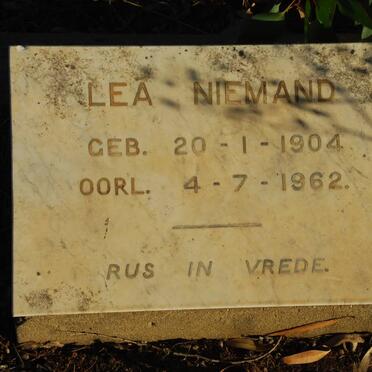 NIEMAND Lea 1904-1962