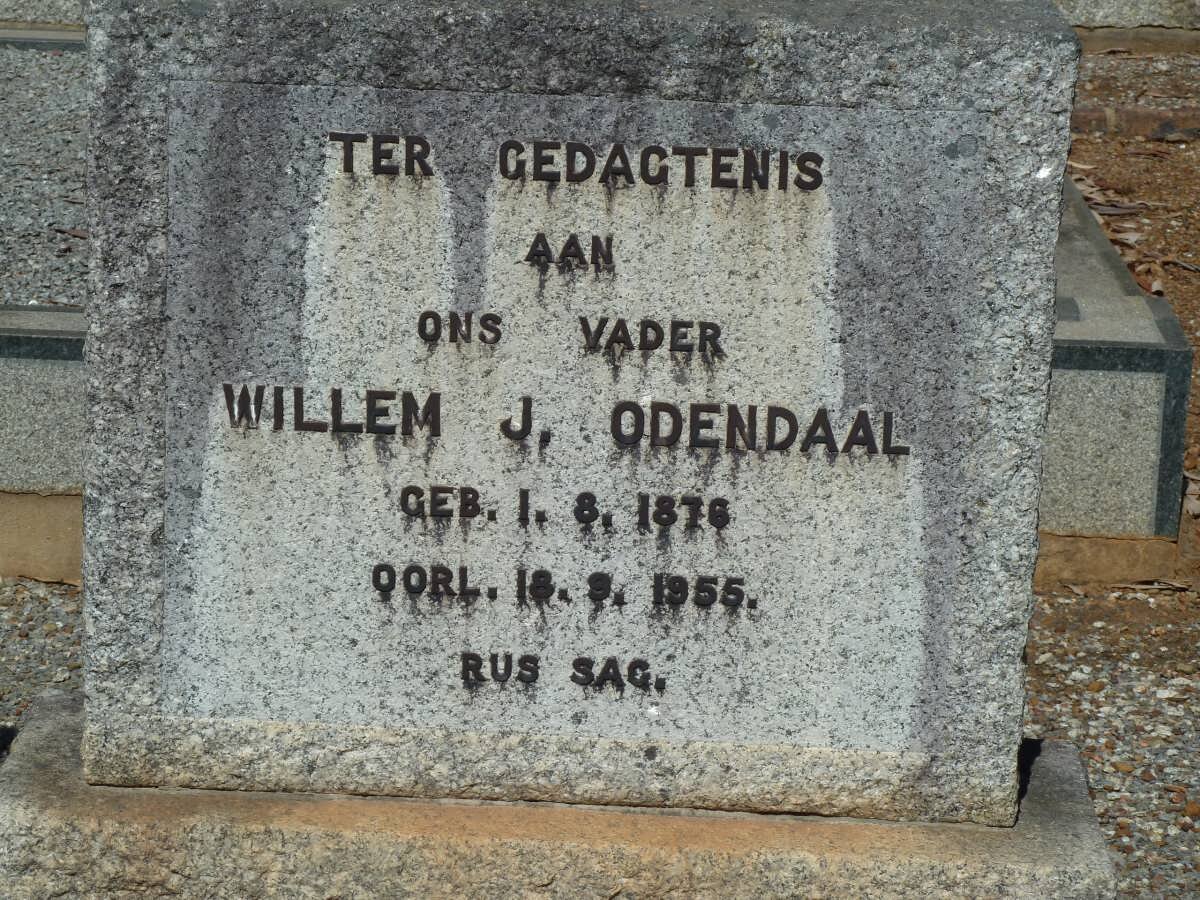 ODENDAAL Willem J. 1876-1955