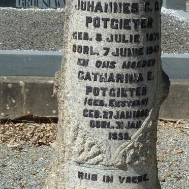 POTGIETER Johannes C.D. 1879-1947 &amp; Catharina E. EKSTEEN 1880-1959