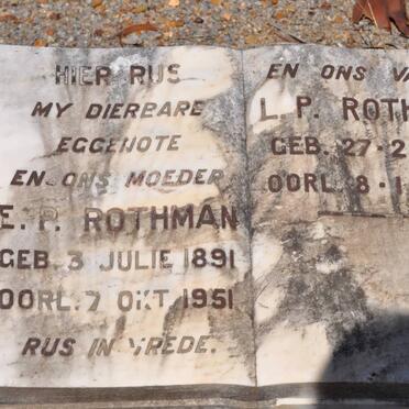 ROTHMAN L.P. 1881-1957 &amp; E.P. 1891-1951