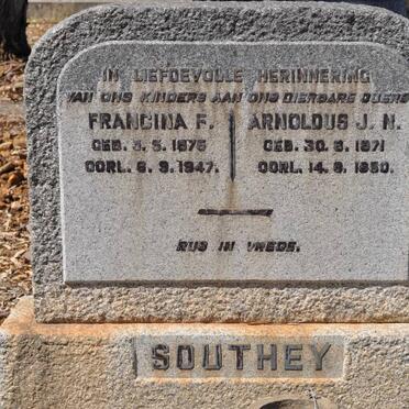 SOUTHEY Arnoldus J.N. 1871-1950 &amp; Francina F. 1875-1947