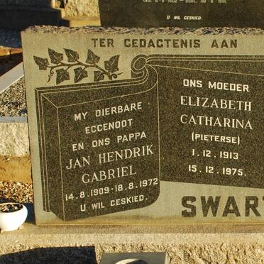 SWART Jan Hendrik Gabriel 1909-1972 &amp; Elizabeth Catharina PIETERSE 1913-1975