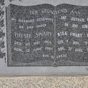 SWART Thysie 1904-1967 &amp; Riek CROUS 1901-1982