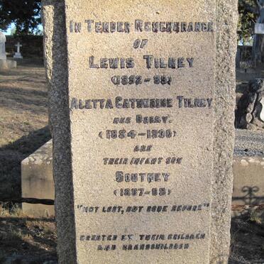 TILNEY Lewis 1853-1899 &amp; Aletta Catherine BARRY 1854-1930 :: TILNEY Southey 1887-1889