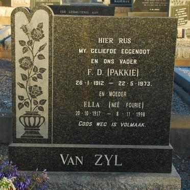 ZYL F.D., van 1912-1973 &amp; Ella FOURIE 1917-1998