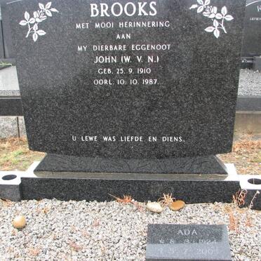 BROOKS John W.V.N. 1910-1987 :: BROOKS ADA 1924-2005 