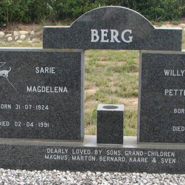 BERG Willy Petter 1917-1982 &amp; Sarie Magdelena 1924-1991
