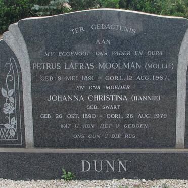 DUNN Petrus Lafras Moolman 1891-1967 &amp; Johanna Christina SWART 1890-1979