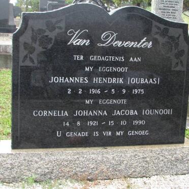 DEVENTER Johannes Hendrik, van 1916-1975 &amp; Cornelia Johanna Jacoba 1921-1990