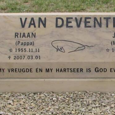 DEVENTER Riaan, van 1955-2007 &amp; Julie 1956-