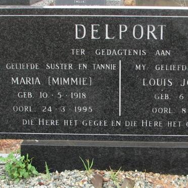 DELPORT Louis Johannes 1916-1988 &amp; Maria 1918-1995