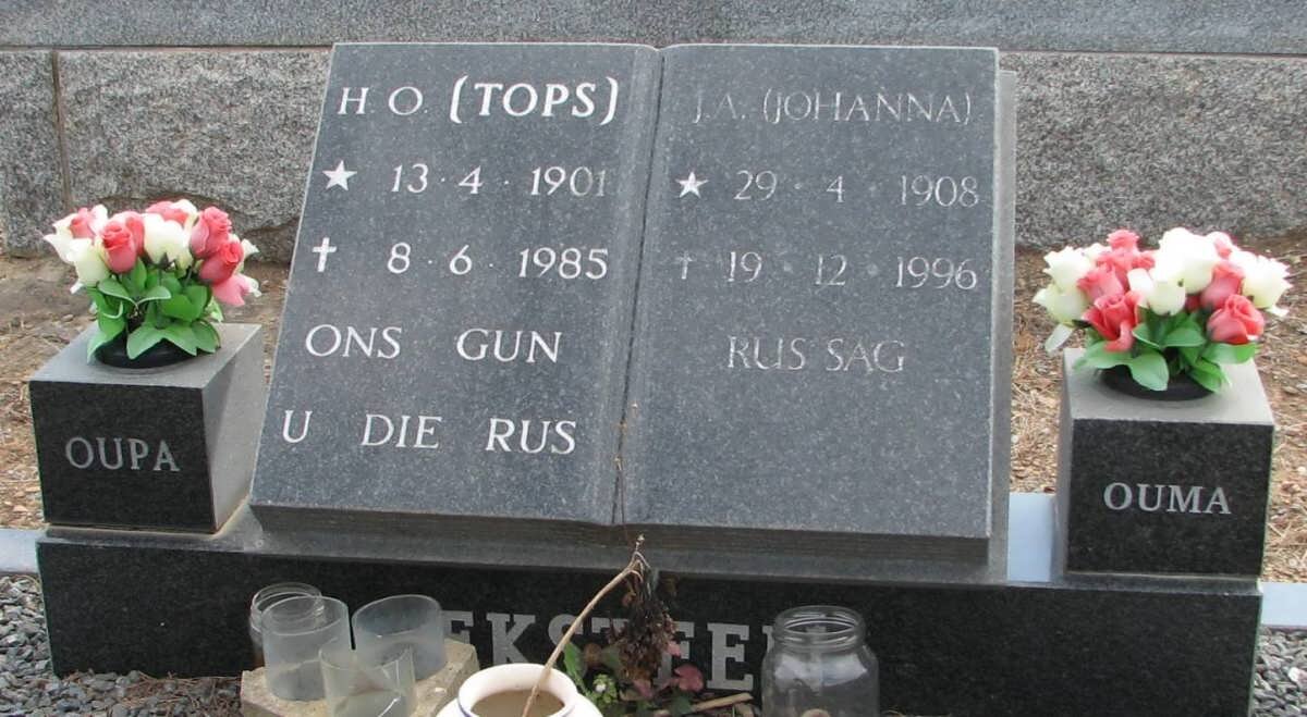 EKSTEEN H.O. 1901-1985 &amp; J.A. 1908-1996