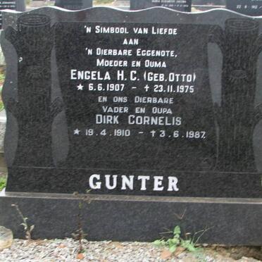 GUNTER Dirk Cornelis 1910-1987 &amp; Engela H.C. OTTO 1907-1975