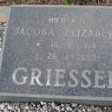 GRIESSEL Jacoba Elizabeth 1914-1989
