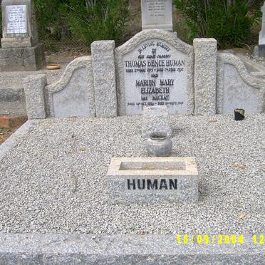 HUMAN Thomas Bence 1875-1932 &amp; Marion Mary Elizabeth MACKAY 1886-1949