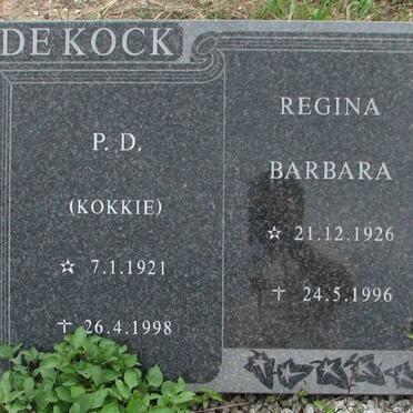 KOCK P.D., de 1921-1998 &amp; Regina Barbara 1926-1996