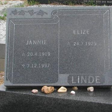 LINDE Jannie 1919-1997 &amp; Elize 1925-