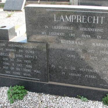 LAMPRECHT Koenraad Marnewik 1901-1979 &amp; Isabella HEYNS 1909-1986