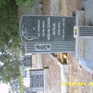 NEETHLING Magdalena Catharina nee HUMAN 1876-1960