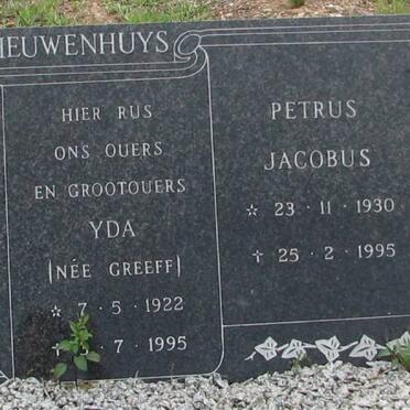 NIEUWENHUYS Petrus Jacobus 1930-1995 &amp; Yda GREEFF 1922-1995
