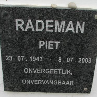 RADEMAN Piet 1943-2003
