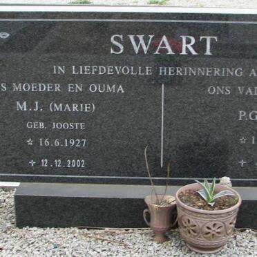 SWART P.G.1918-1998 &amp; M.J. JOOSTE 1927-2002