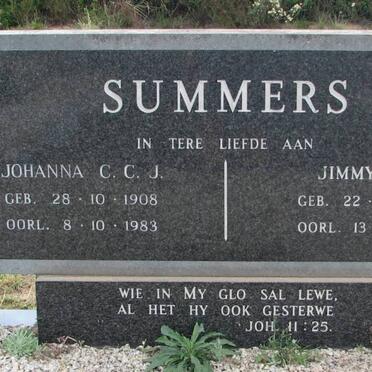 SUMMERS Jimmy P.G. 1894-1978 &amp; Johanna C.C.J. 1908-1983