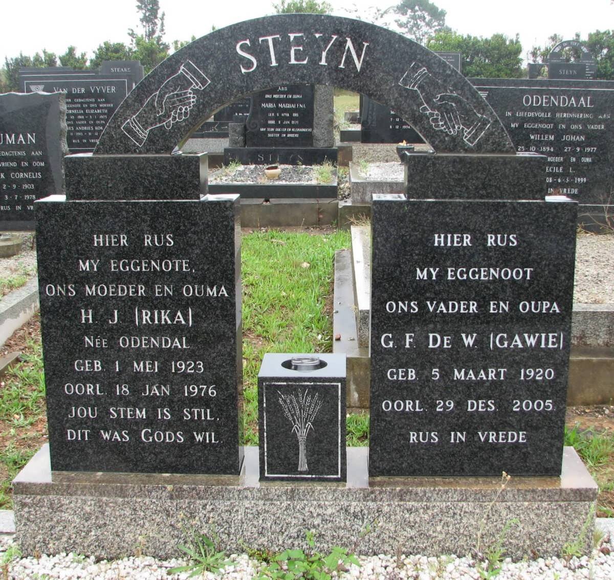 STEYN G.F. de W. 1920-2005 &amp; H.J. ODENDAL 1923-1976