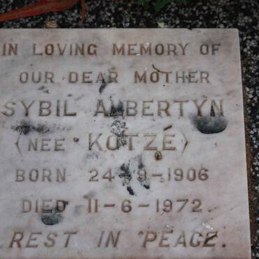 ALBERTYN Sybil nee KOTZE 1906-1972