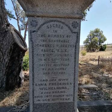FAURE Johannes Albertus -1902 &amp; Anna Frederica Wilhelmina BRAND -1920