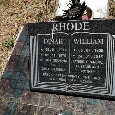RHODE Dinah 1914-1970 :: RHODE William 1939-2015