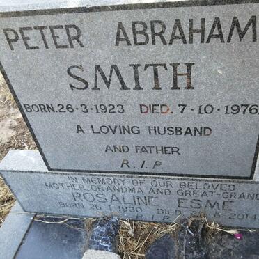 SMITH Peter Abraham 1923-1976 &amp; Rosaline Esme 1930-2014