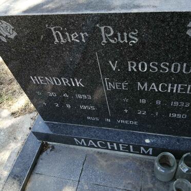 MACHELM Hendrik 1893-1955 :: ROSSOUW V. nee MACHELM 1933-1990