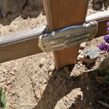 SEPTEMBER Johanna 1939-2019