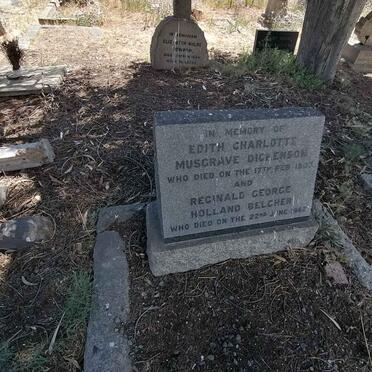 DICKENSON Edith Charlotte Musgrave -1903 :: BELCHER Reginald George Holland -1962