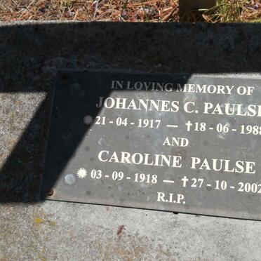 PAULSE Johannes C. 1917-1988 &amp; Caroline 1918-2002